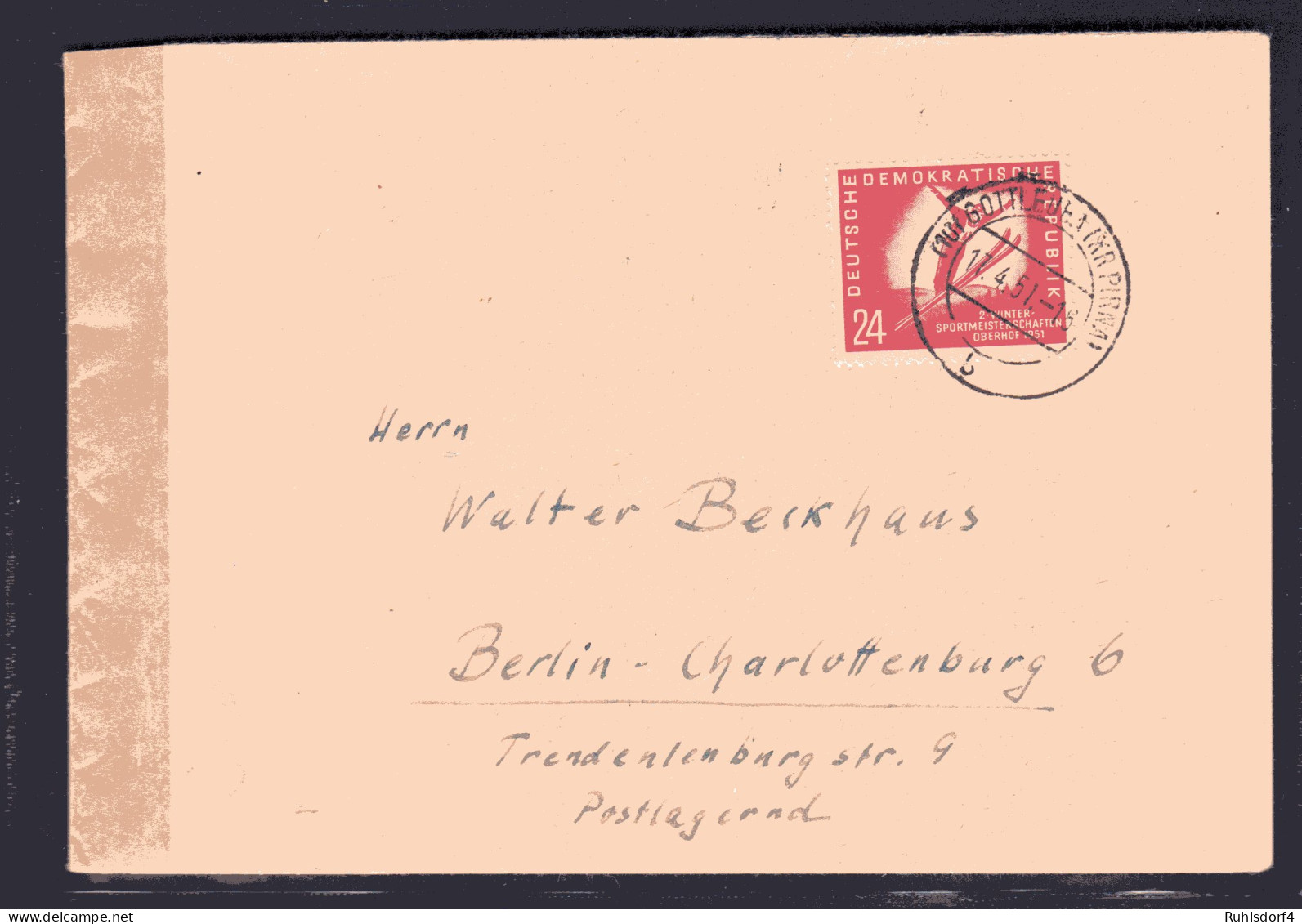 DDR, EF. Mi.-Nr. 281 Mit Zensur Und AK-St. - Storia Postale