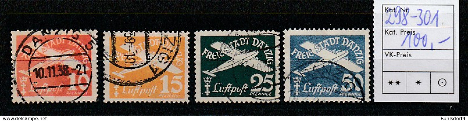 Danzig Flugpostmarken 1938, Gestempelt - Autres & Non Classés