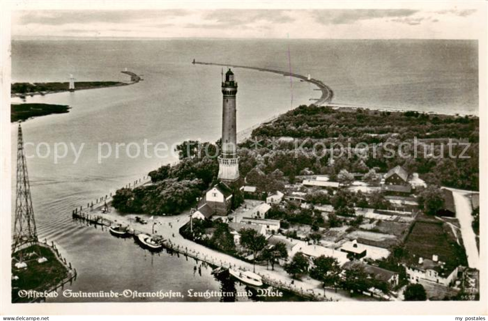 73822478 Osternothafen Swinemuende Fliegeraufnahme Mit Leuchtturm Und Mole Oster - Polen