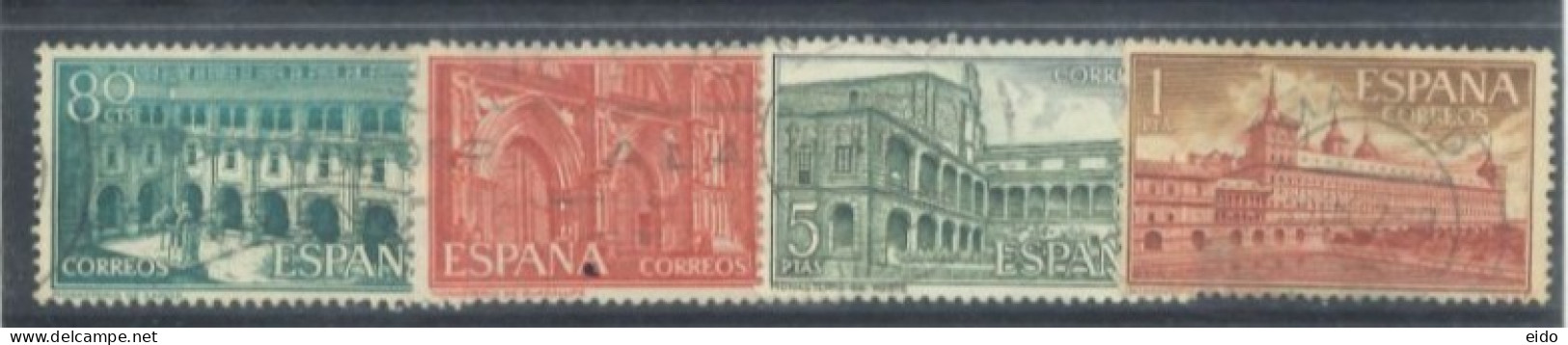 SPAIN - 1959/65/-  MONASTERIES STAMPS SET OF 4, USED. - Used Stamps