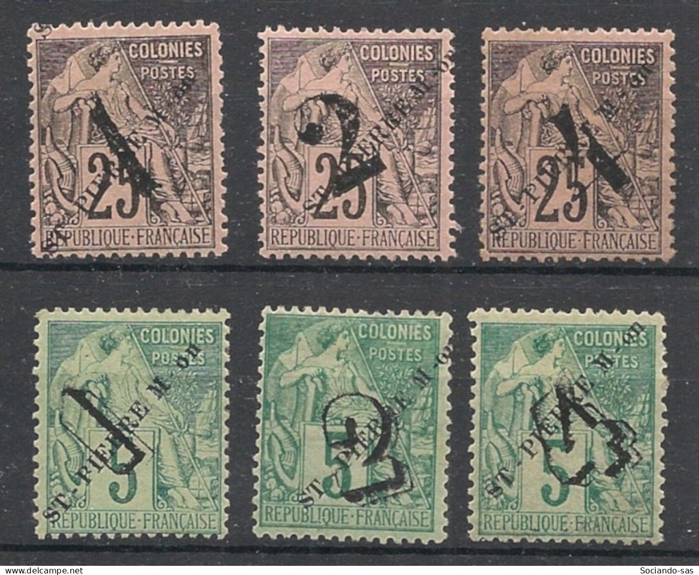 SPM - 1892 - N°YT. 45 à 50 - Type Alphée Dubois - Série Complète - Neuf * / MH VF - Unused Stamps