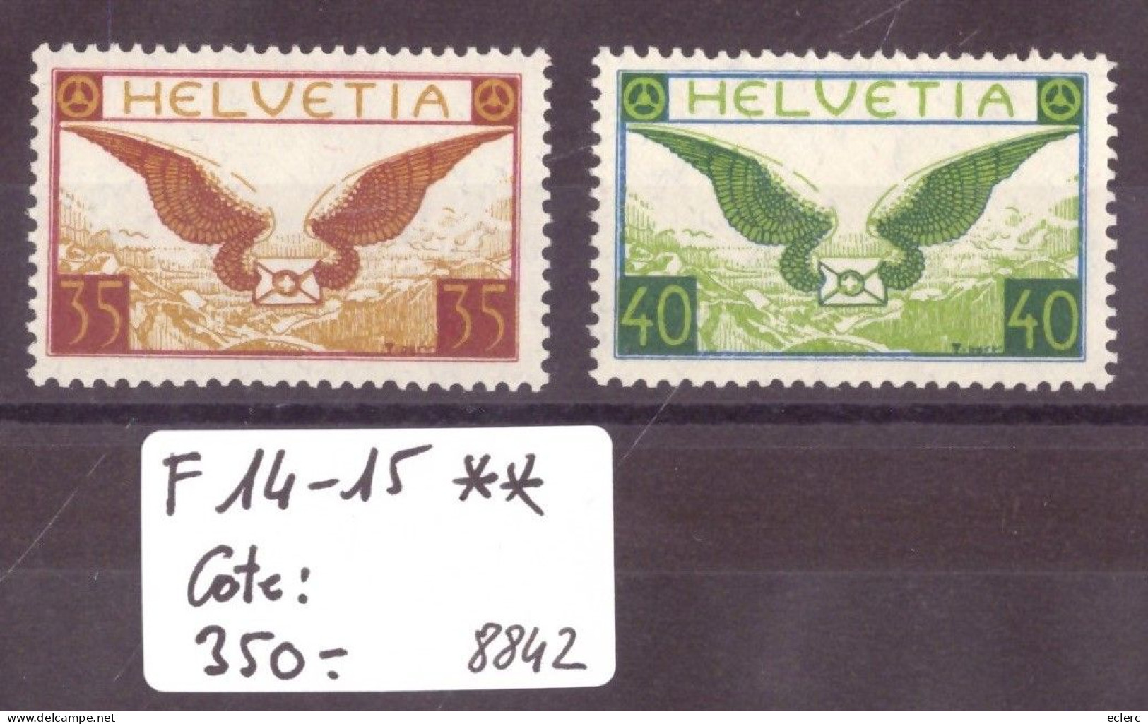 POSTE AERIENNE No F 14-15 ** ( NEUF SANS CHARNIERE )  - COTE: 350.- - Unused Stamps