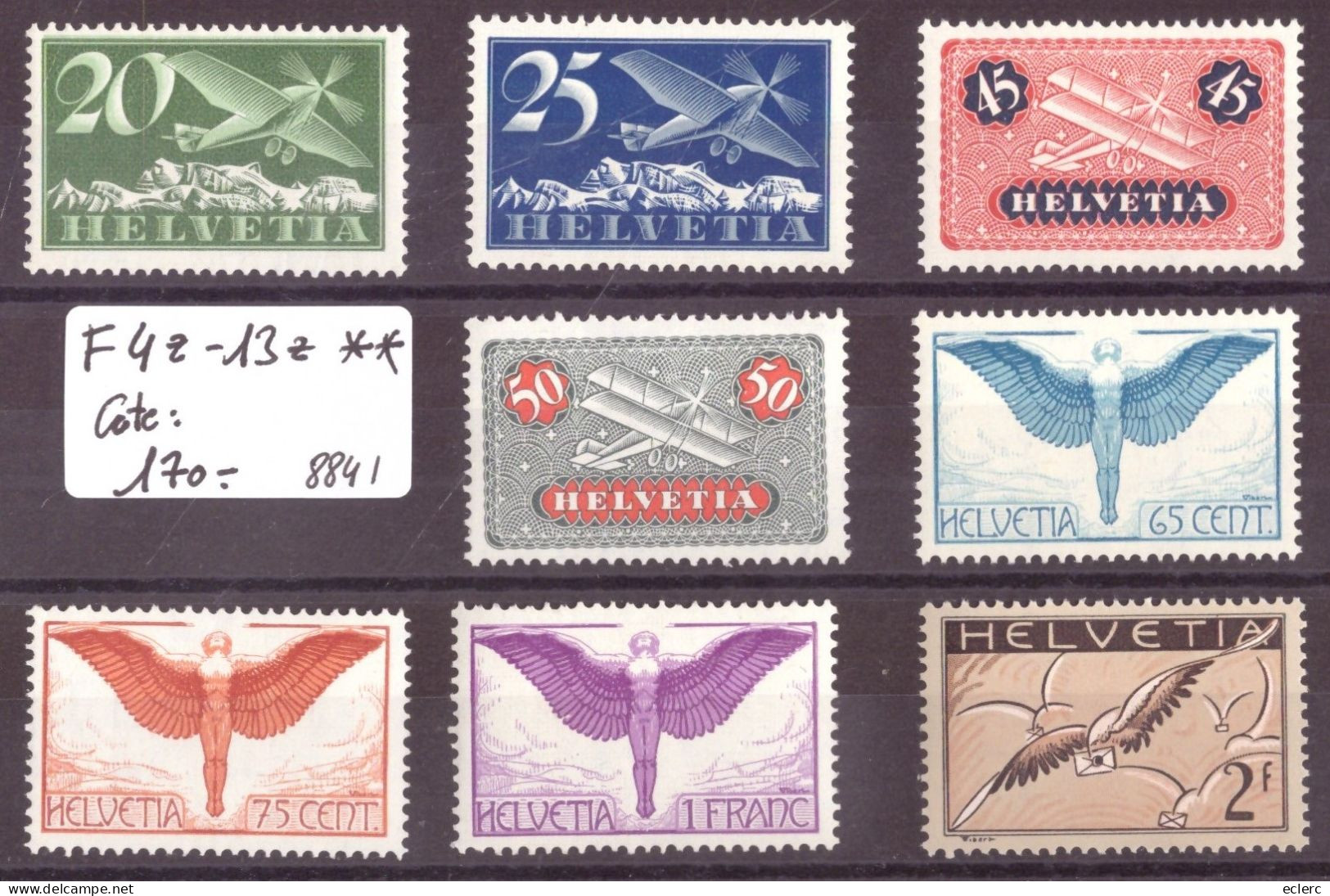 POSTE AERIENNE No F 4z-13z ** ( NEUF SANS CHARNIERE ) PAPIER GRILLE  - COTE: 170.- - Unused Stamps