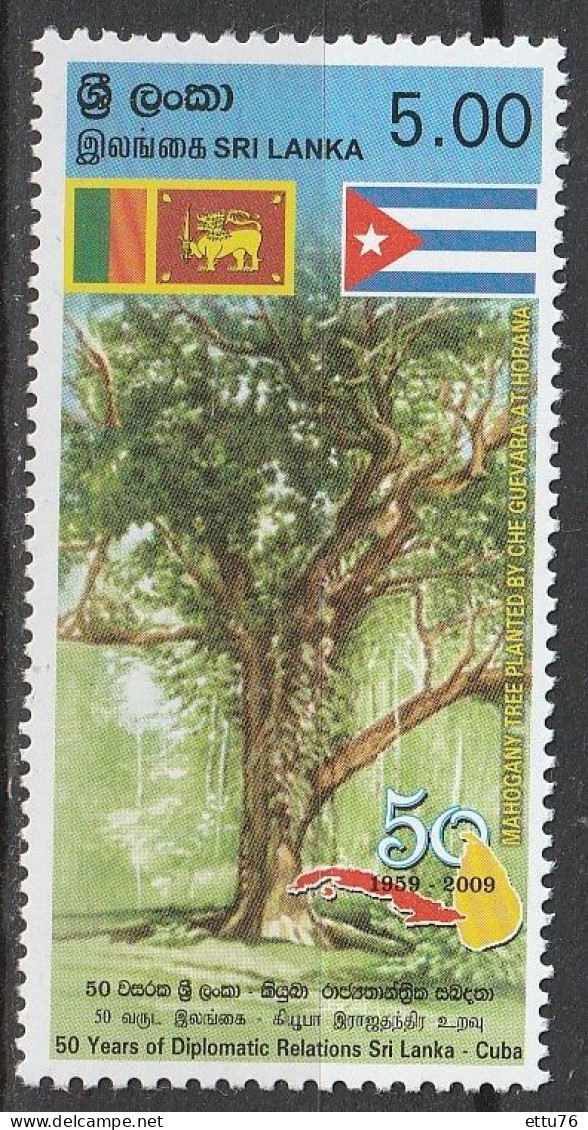 Sri Lanka  2009  Diplomatic Relations With Cuba.Tree  MNH - Arbres