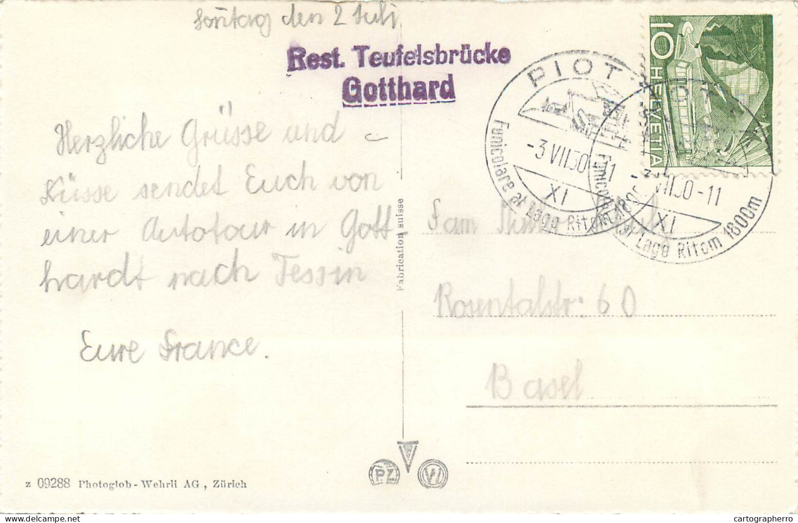 Postcard Switzerland Teufelsbrucke Mit Gotthardstrasse - Autres & Non Classés