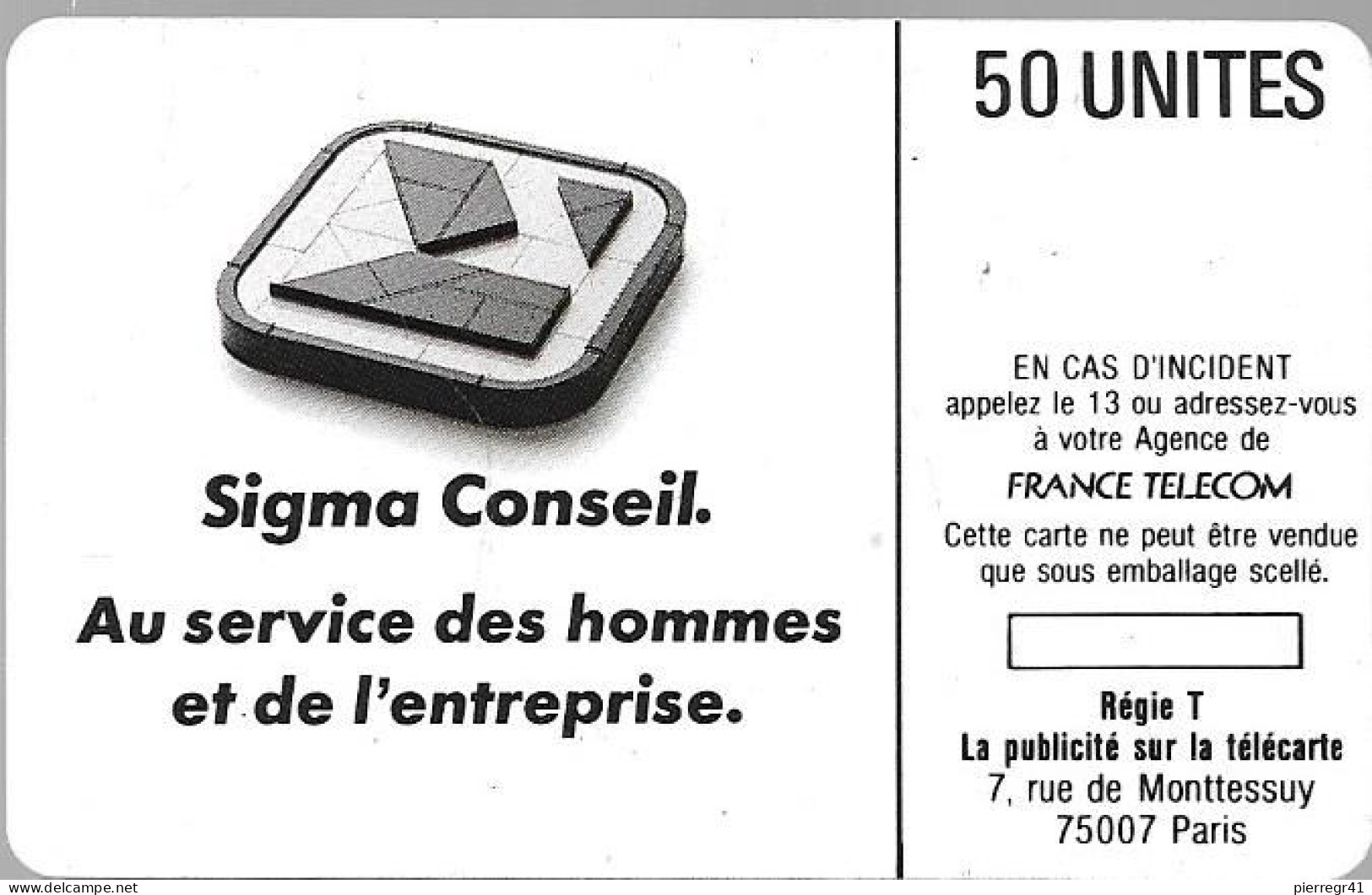 CARTE²°-PUCE-PUBLIC-D141-Avec Logement Puce-SIGMA CONSEIL-TBE NEUF/RARE - Phonecards: Private Use