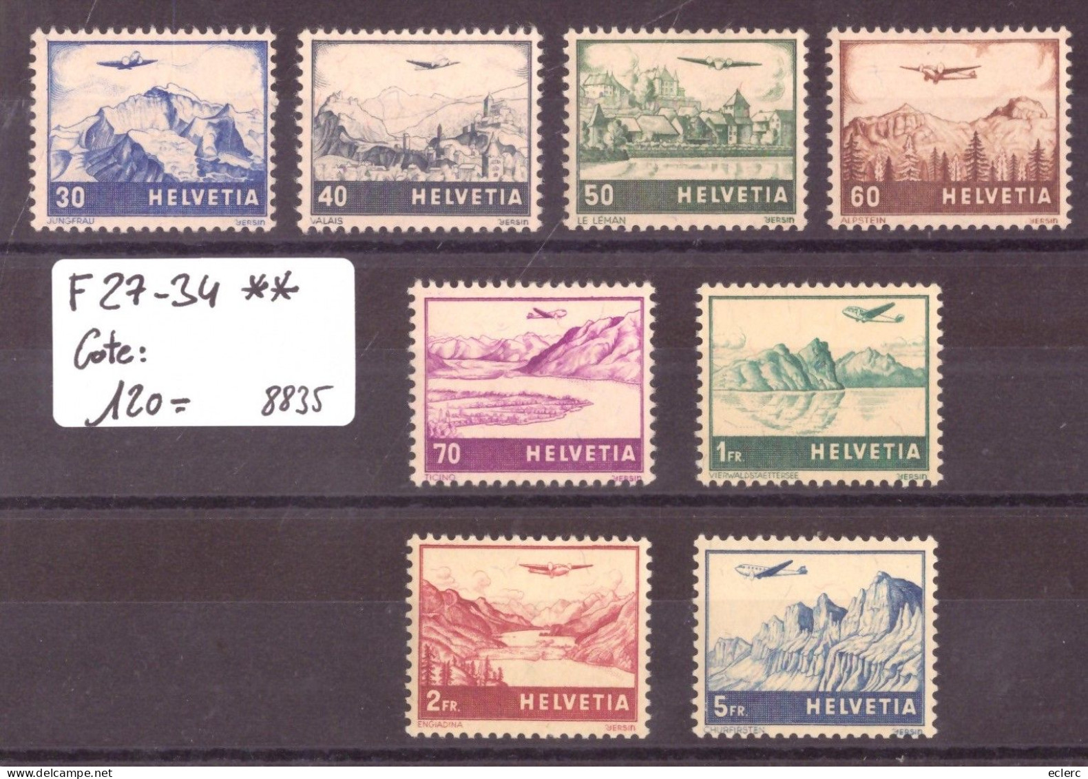 POSTE AERIENNE No F 27-34 ** ( NEUF SANS CHARNIERE )  - COTE: 120.- - Unused Stamps