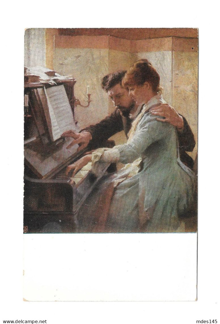 A Piano Lesson Albert Edelfelt Painting Goteborgs Museum Art Postcard - Malerei & Gemälde