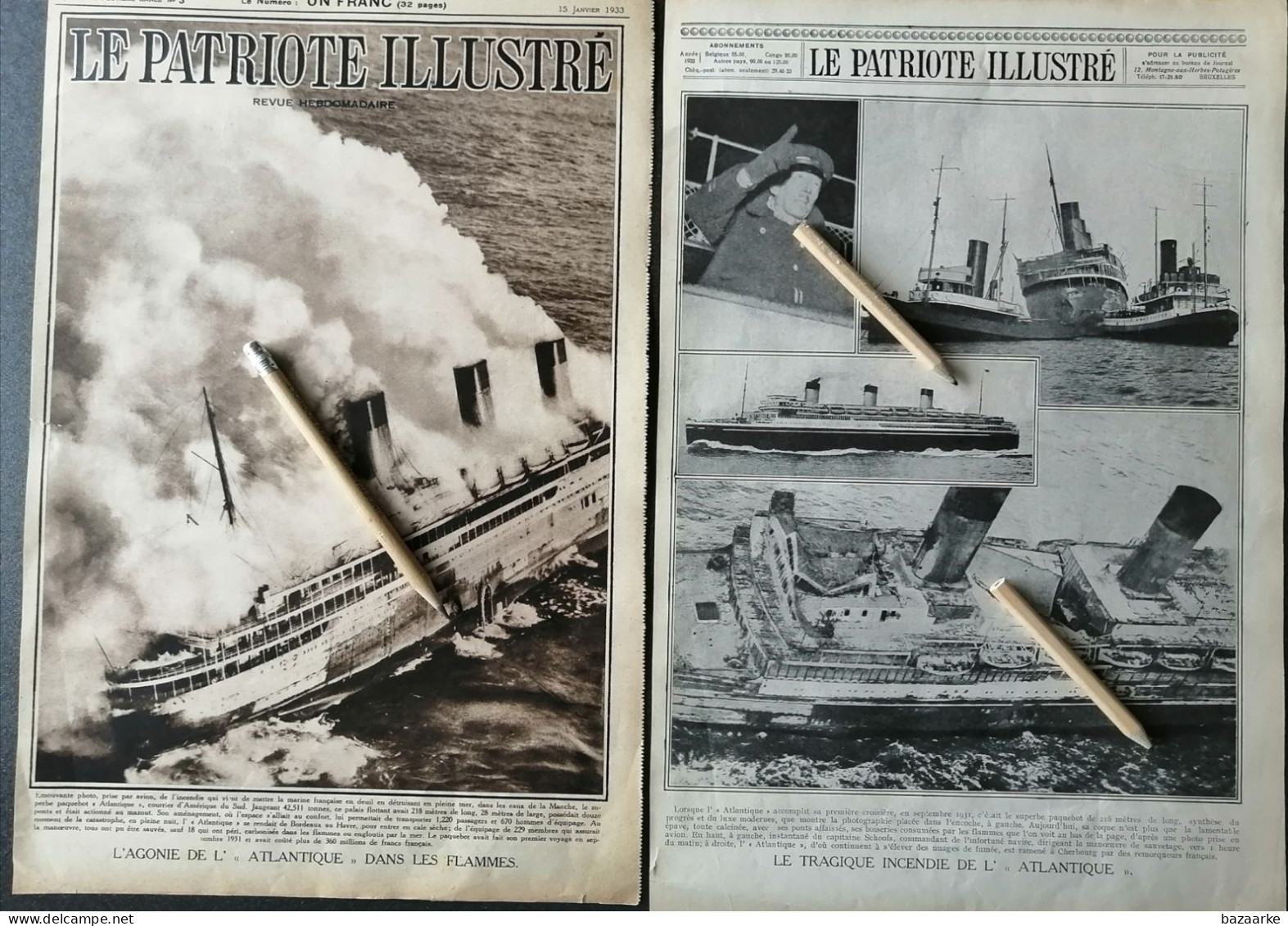 NAVIGATION 1933 / LE TRAGIQUE INCENDIE DE L ' "ATLANTIQUE " - Sin Clasificación