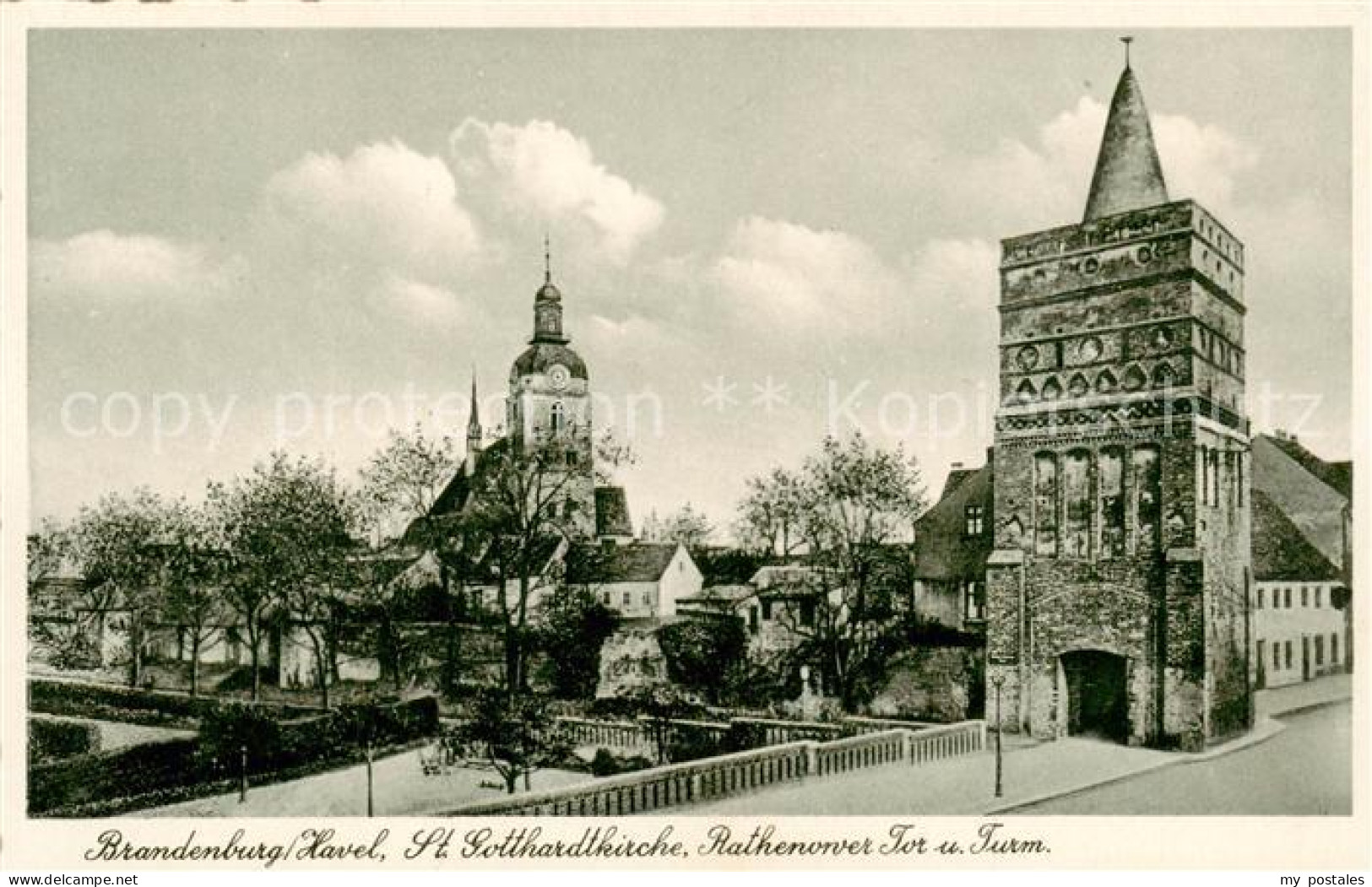 73822093 Brandenburg  Havel St Gotthardtkirche Rathenower Tor Und Turm  - Brandenburg