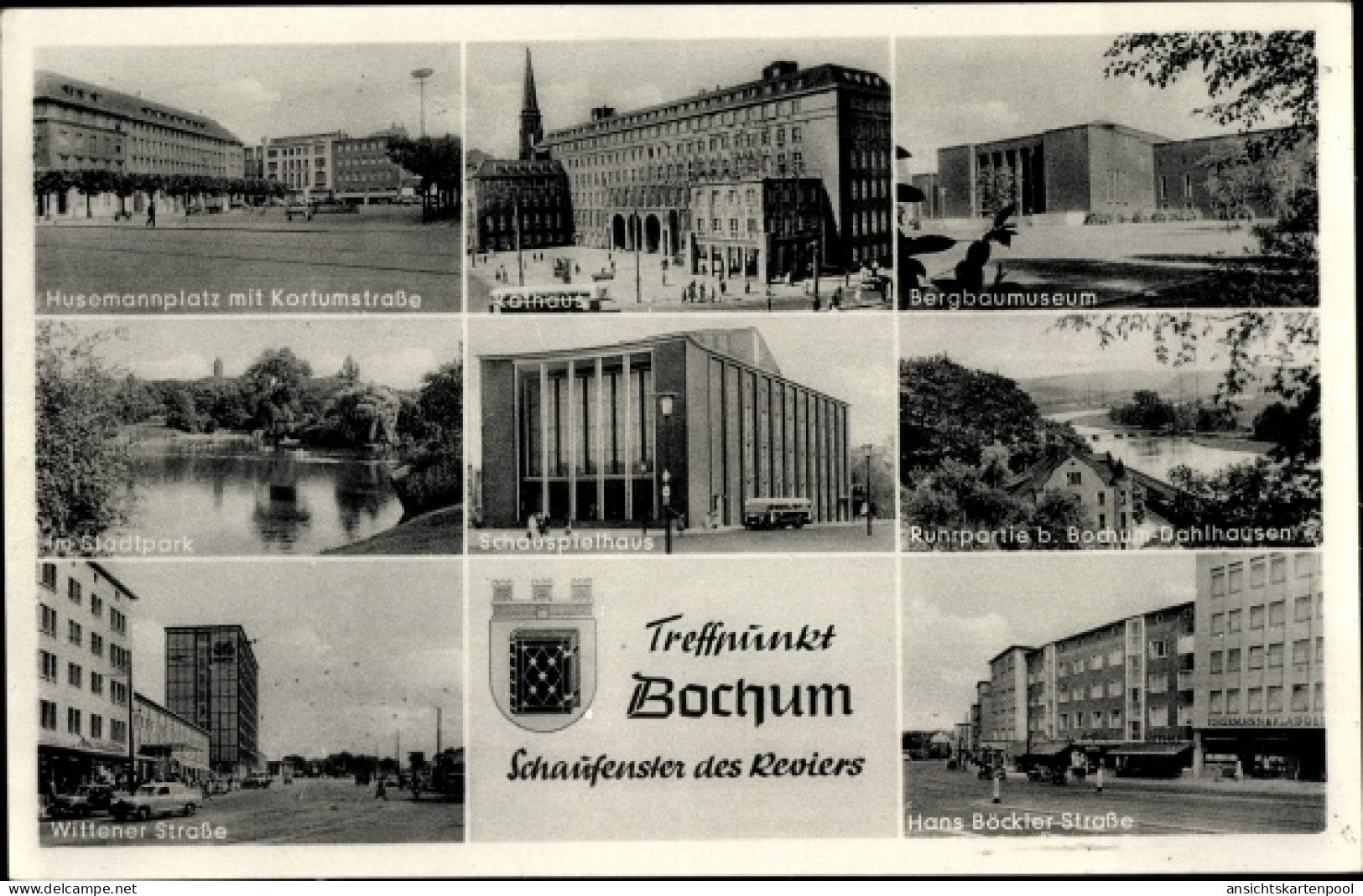 CPA Bochum Im Ruhrgebiet, Bergbaumuseum, Husemannplatz, Kortumstraße, Schauspielhaus, Rathaus - Autres & Non Classés