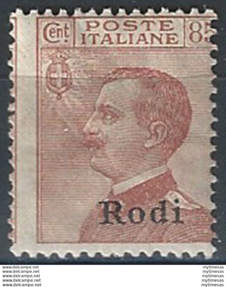 1922-23 Egeo Rodi 85c. Mc. MNH Sassone N. 13 - Otros & Sin Clasificación