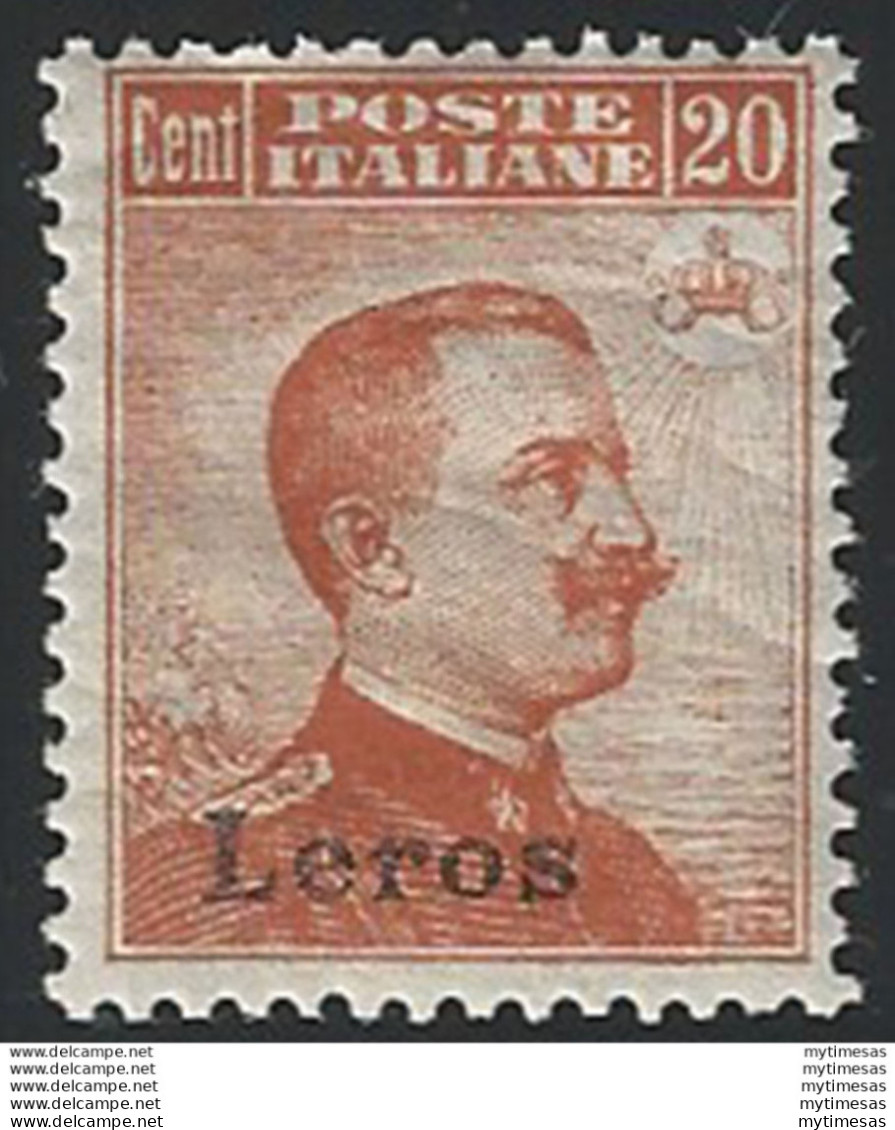 1917 Egeo Lero 20c. Arancio Mc MNH Sassone N. 9 - Altri & Non Classificati