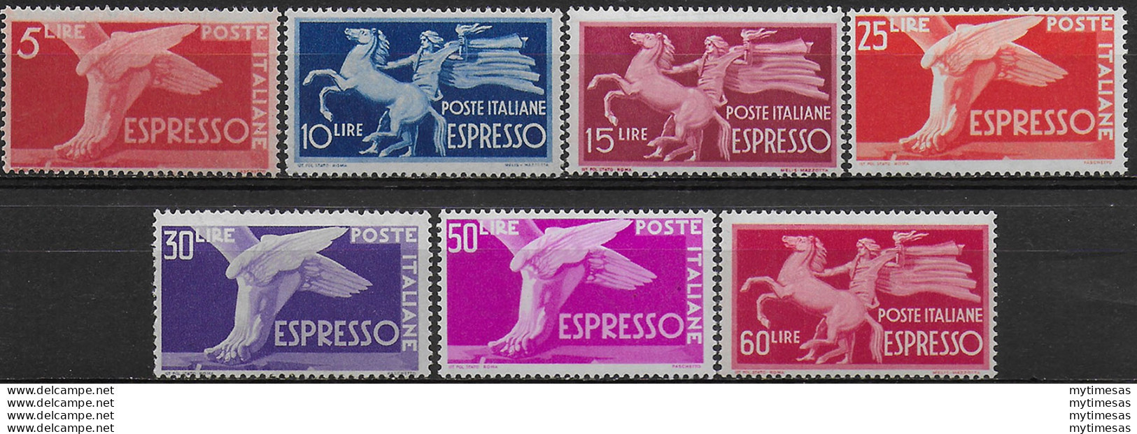 1945-52 Italia Espressi 7v. Mc MNH Sassone N. 25/31 - 1946-60: Neufs