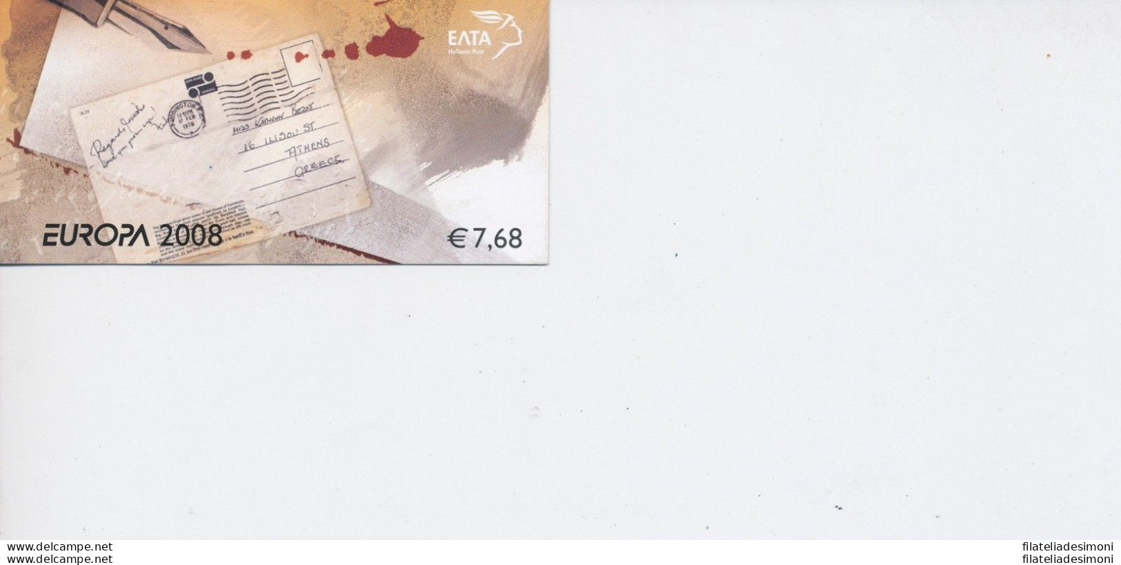 2008 EUROPA CEPT Grecia/Greece Libretto  &quot;La Lettera&quot;  MNH** - Autres & Non Classés