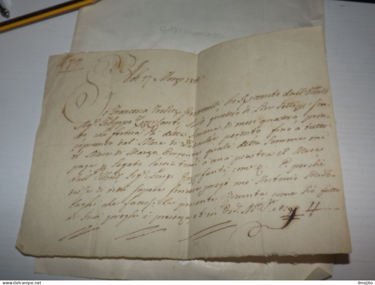 3 SCRITTI SCRITTO LETTERE 1823 1808 1839 RICEVUTE PAGAMENTI PREFILATELIA - Historical Documents