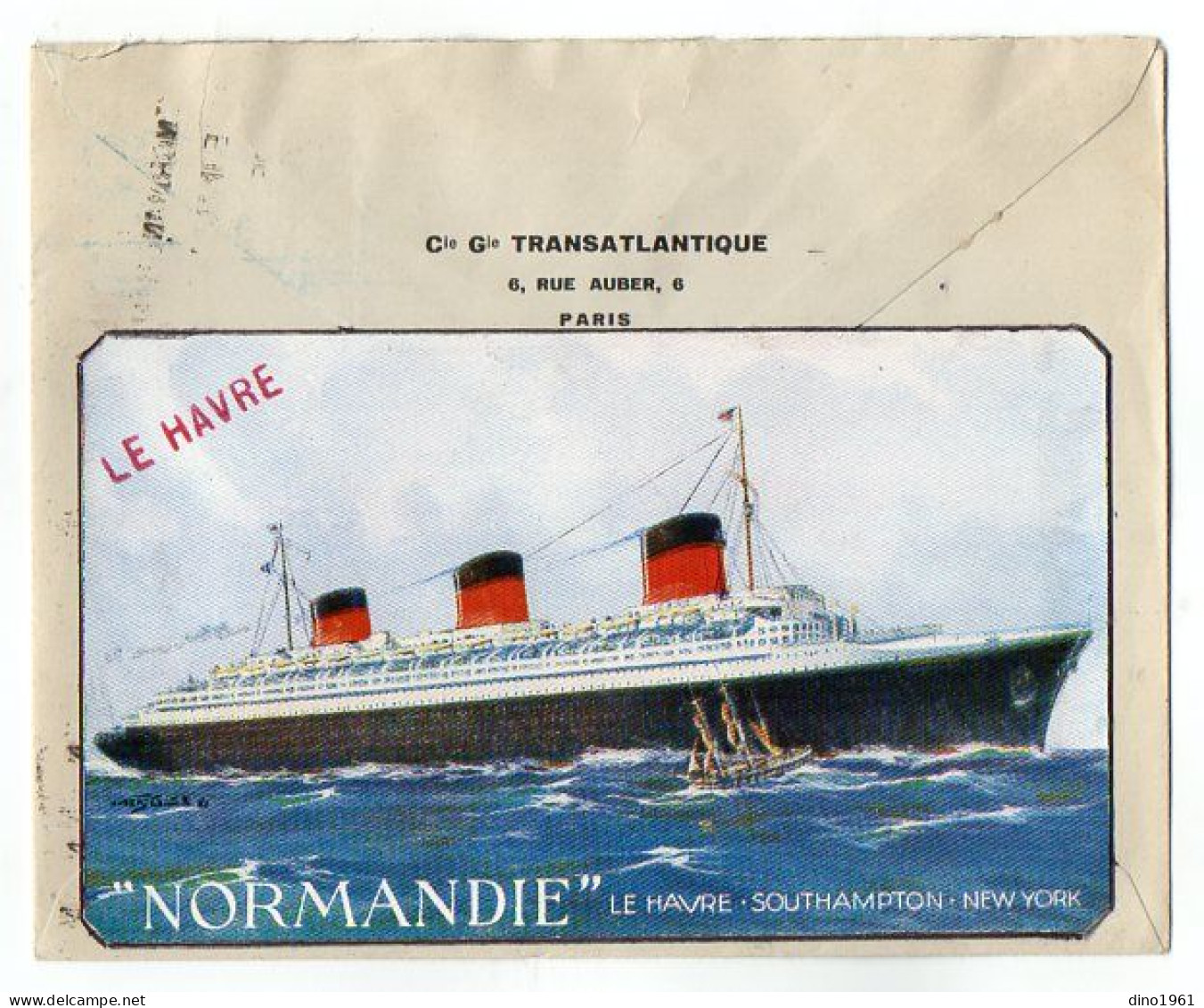 TB 4790 - PARIS 1935 - LSC - Cie Gle Transatlantique - Voyage Inaugural Paquebot S/S ¨ NORMANDIE ¨ LE HAVRE X NEW - YORK - Correo Marítimo