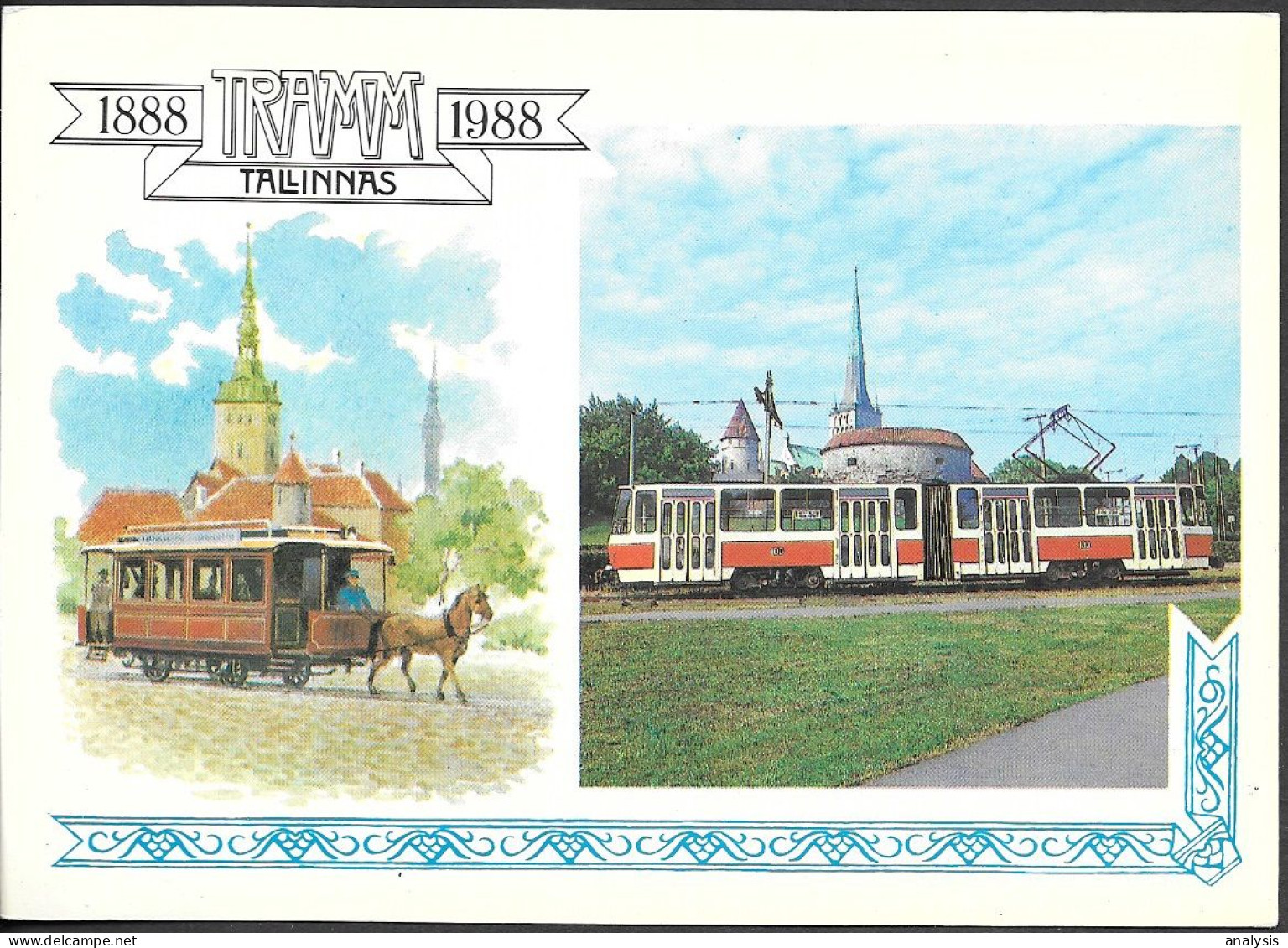 Russia 4K Picture Postal Stationery Card 1988 Unused. Estonia Tallinn Tram Streetcar - 1980-91