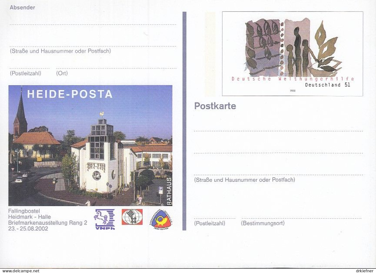 BRD PSo 80,  Ungebraucht, HEIDE POSTA, 2002, Welthungerhilfe - Postkarten - Ungebraucht