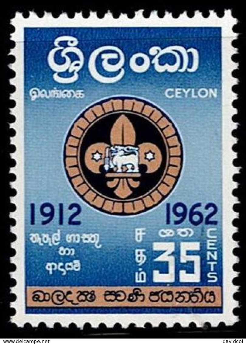 CEY-01- CEYLON - 1962 - MNH -SCOUTS- BOY SCOUTS OF CEYLON, 50TH ANNIVERSARY - Sri Lanka (Ceilán) (1948-...)