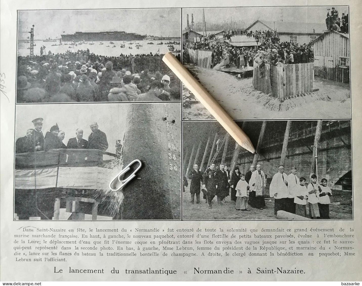 NAVIGATION  1933 / LE  LANCEMENT DU TRANSATLANTIQUE 'NORMANDIE " Å  SAINT-NAZAIRE - Non Classés