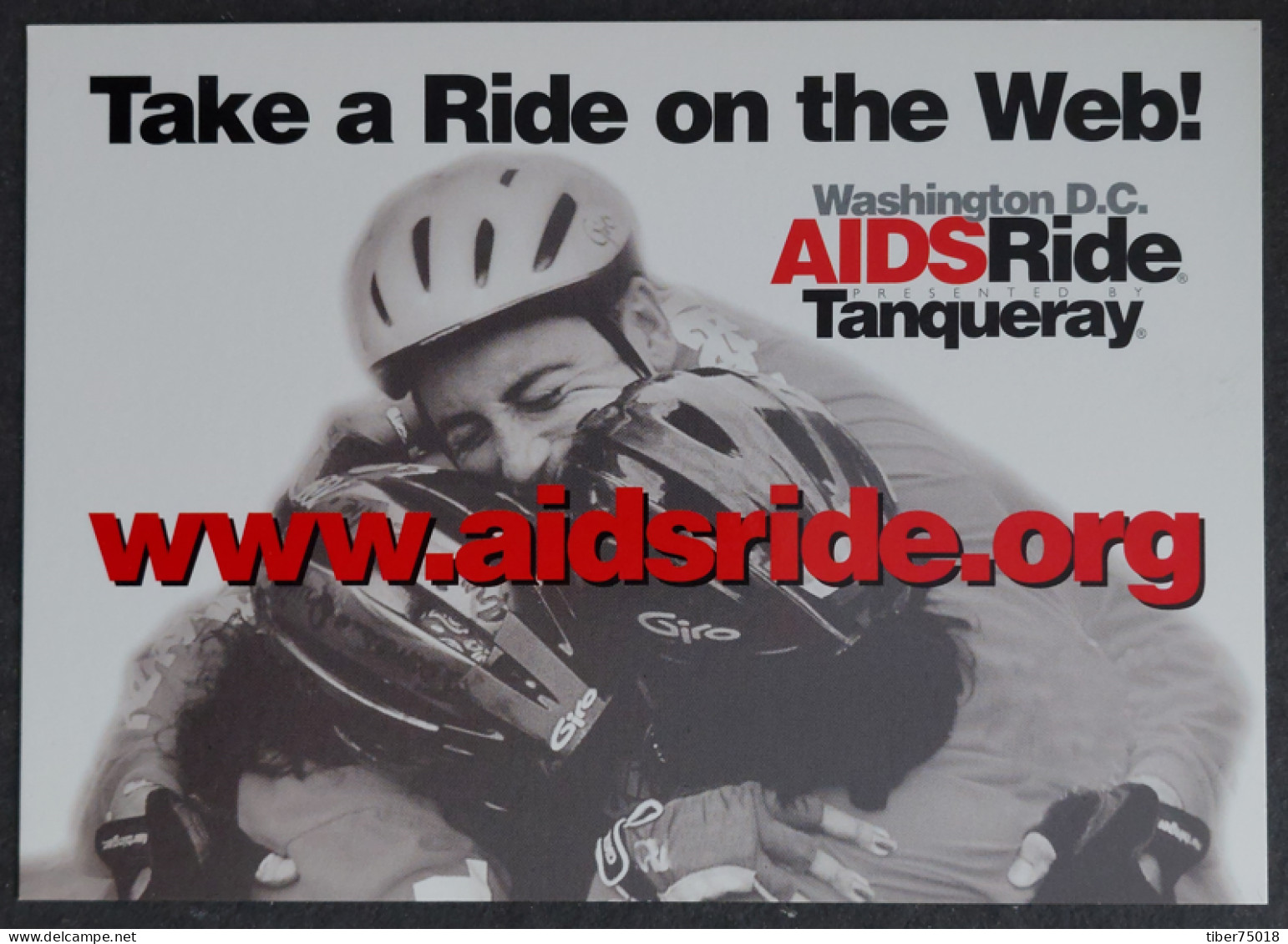 Carte Postale - Take A Ride On The Web ! (cyclistes) Washington D.C. AIDS Ride Presented By Tanqueray - Advertising