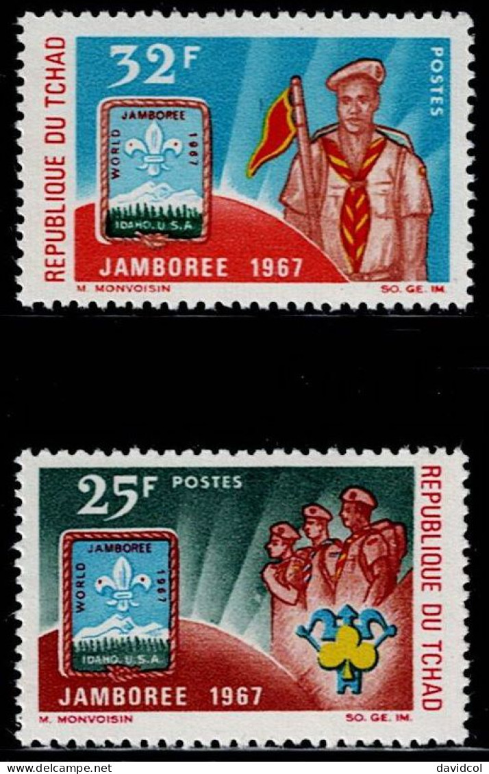 CHA-01- CHAD - 1967 - MNH -SCOUTS- 12TH BOY SCOUT WORLD JAMBOREE, IDAHO - Tchad (1960-...)