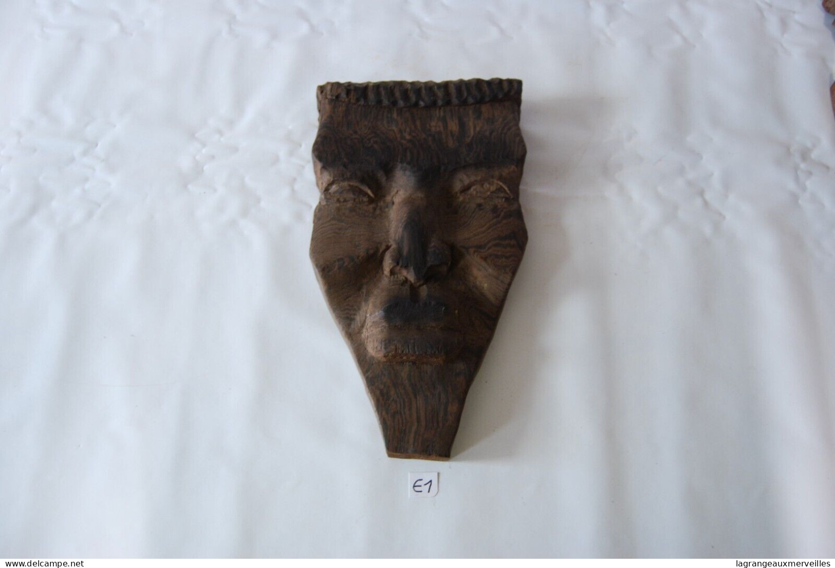 E1 Ancienne masque buste africain - outil ancien - ethnique - tribal H30