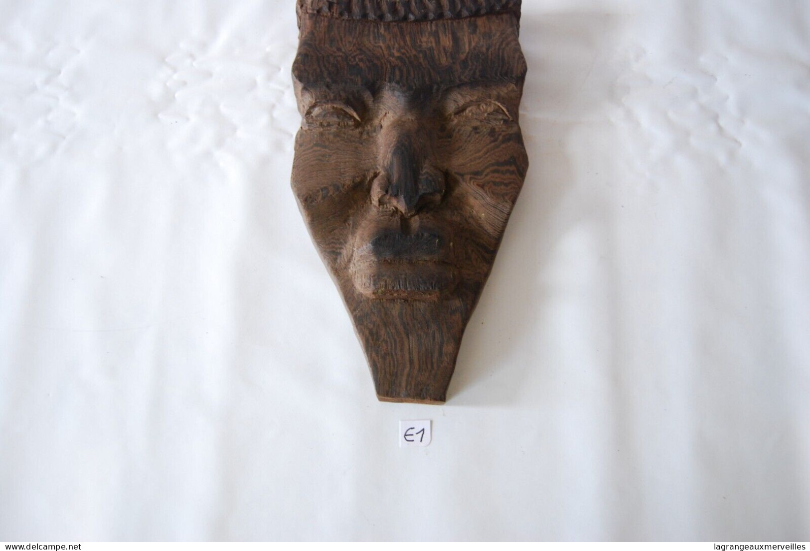 E1 Ancienne masque buste africain - outil ancien - ethnique - tribal H30