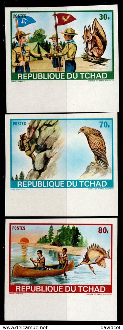 CHA-03- CHAD - 1972 - MNH -SCOUTS- IMPERFORATE - SCOUT JAMBOREE - Chad (1960-...)