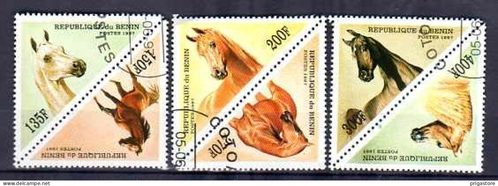 Bénin 1997 Chevaux (1) Yvert N° 738 à 743 Oblitéré Used - Benin - Dahomey (1960-...)