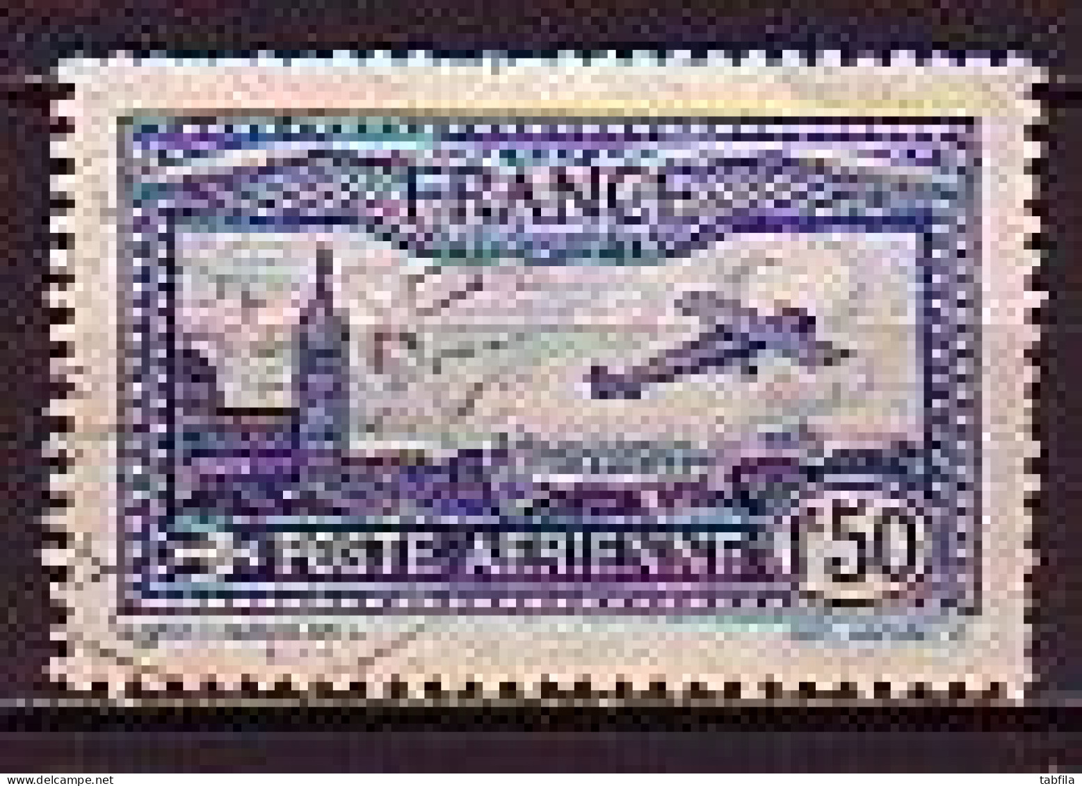 FRANCE - 1930 - Avion Survolant Marseille - 1.50Fr (O) Yv PA 6 - Aerei