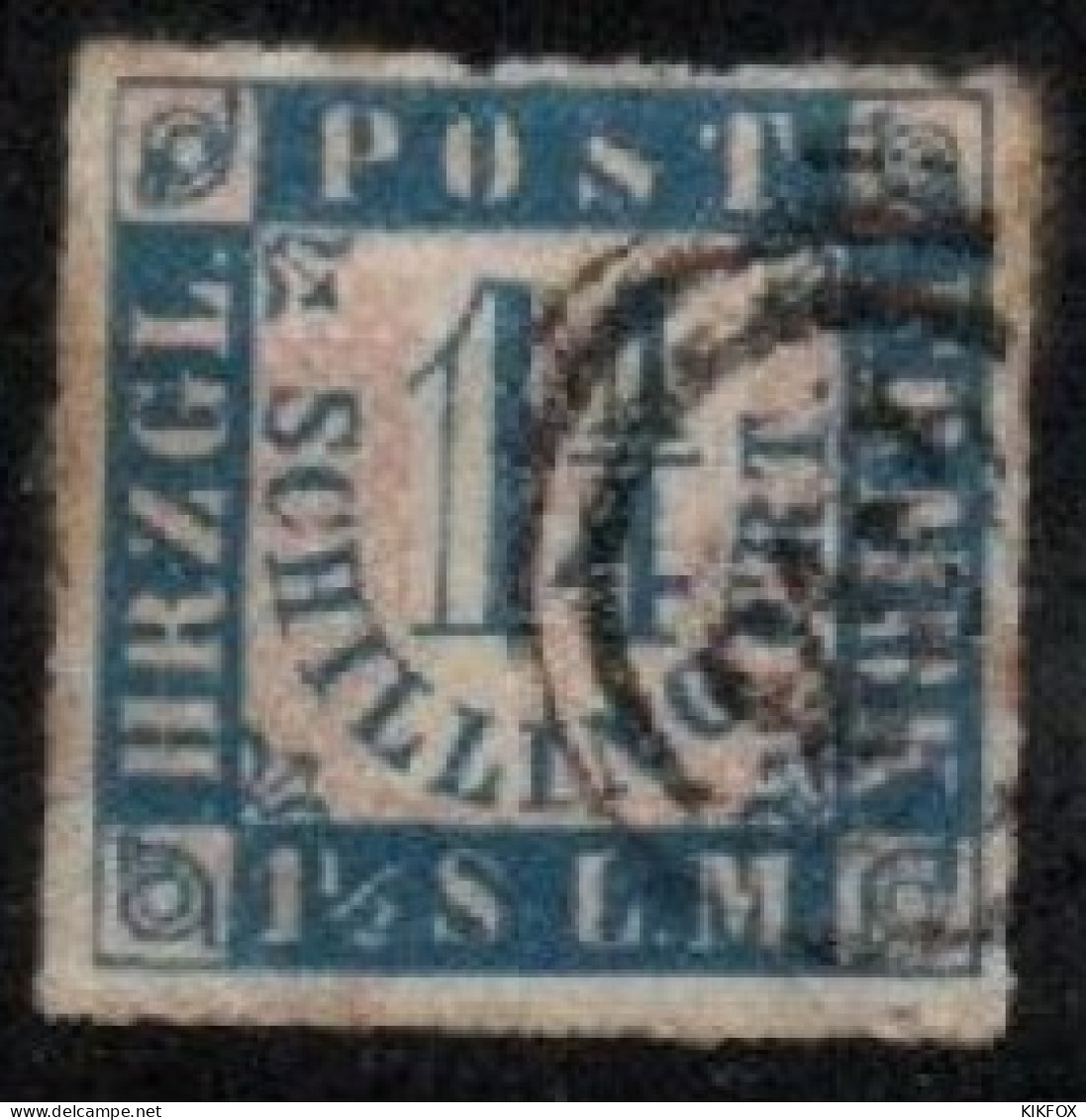 ALTDEUTSCHLAND , SCHLESWIG-HOLSTEIN, 1864, MI 7, 1 1/4 SCHILLING, WERTANGABE IM VIERECK, GESTEMPELT,OBLITERE - Schleswig-Holstein