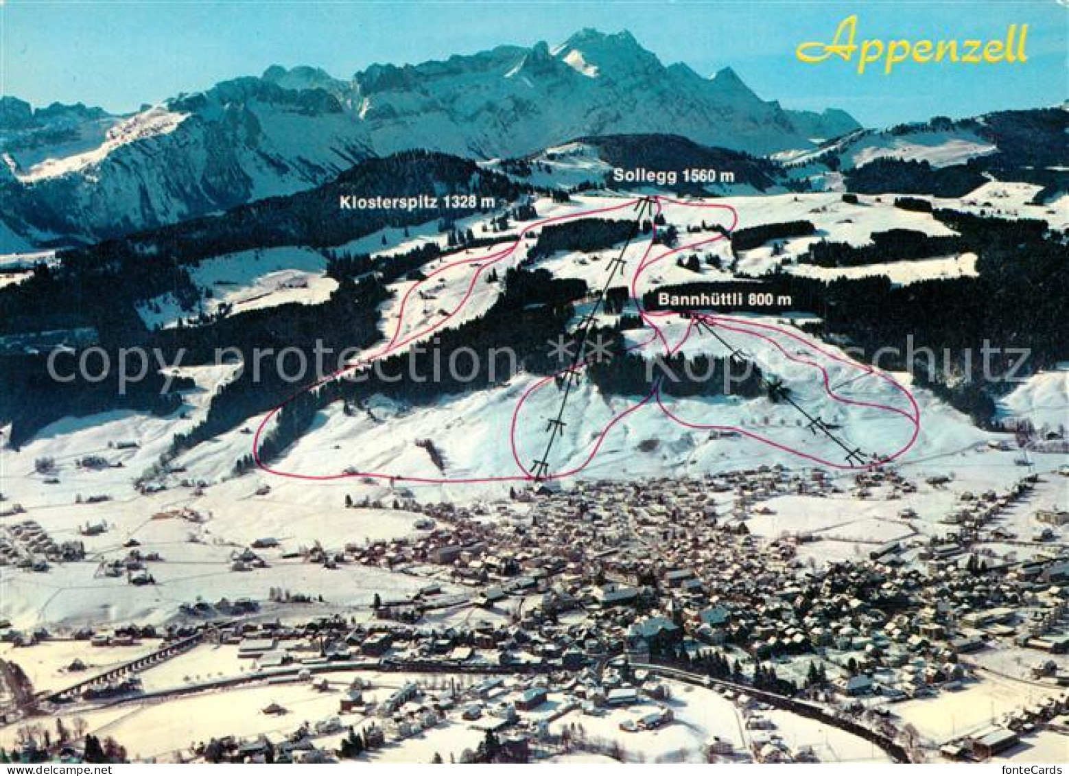 13478981 Appenzell IR Wintersportplatz Appenzeller Alpen Fliegeraufnahme Appenze - Otros & Sin Clasificación