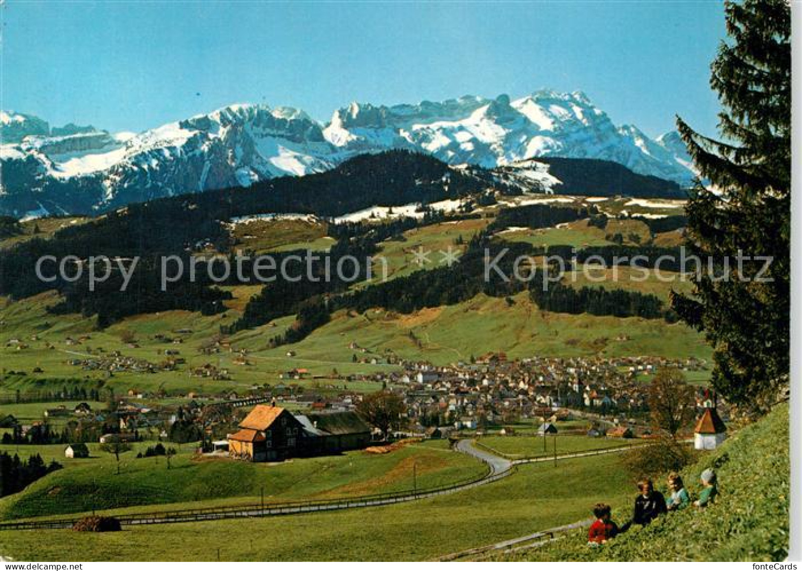 13478980 Appenzell IR Panorama Blick Auf Sollegg Klosterspitz Und Saentiskette A - Otros & Sin Clasificación