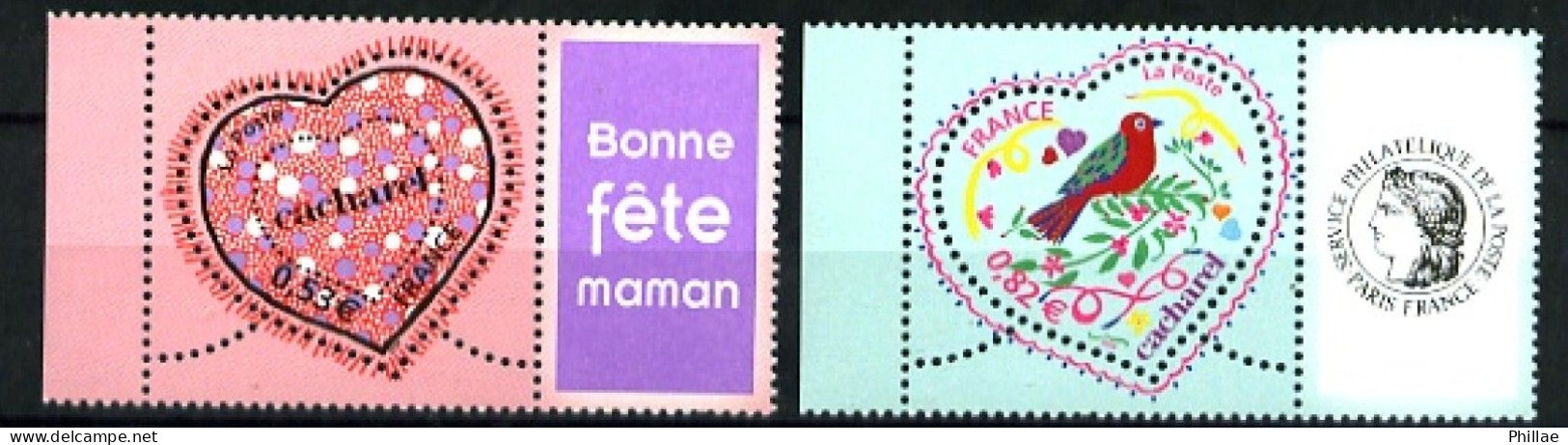 Personnalisés  3747 A/3748 A - Coeurs Cacharel - Paire - Neufs N** - TB - Unused Stamps