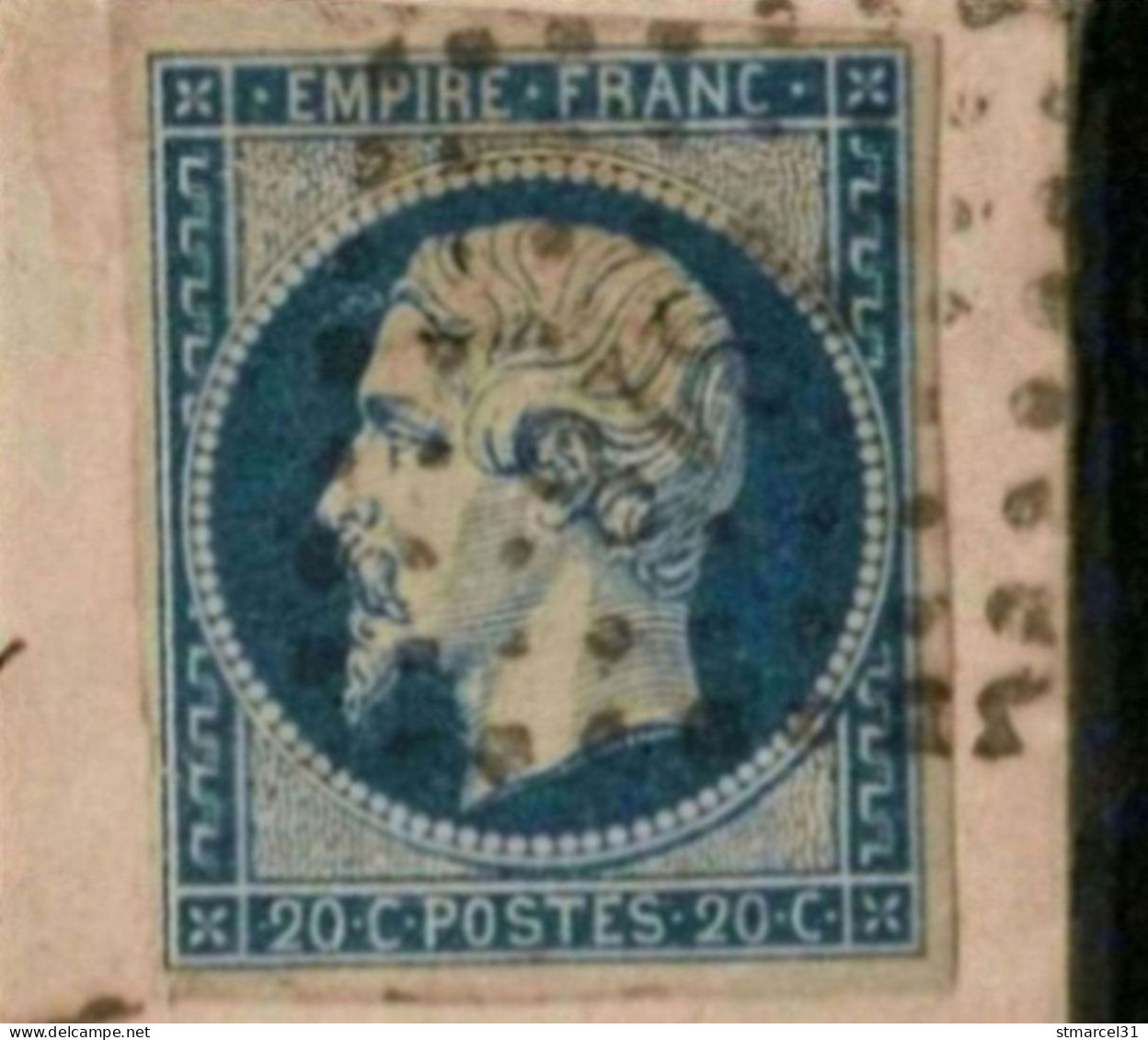 EXCEPTIONNELLE NUANCE ACIER BLEU VERDATREde Sept 55 + Au Dos RARE CàD 14 Montluel  N°14Am YetT Spé75 - 1853-1860 Napoléon III.