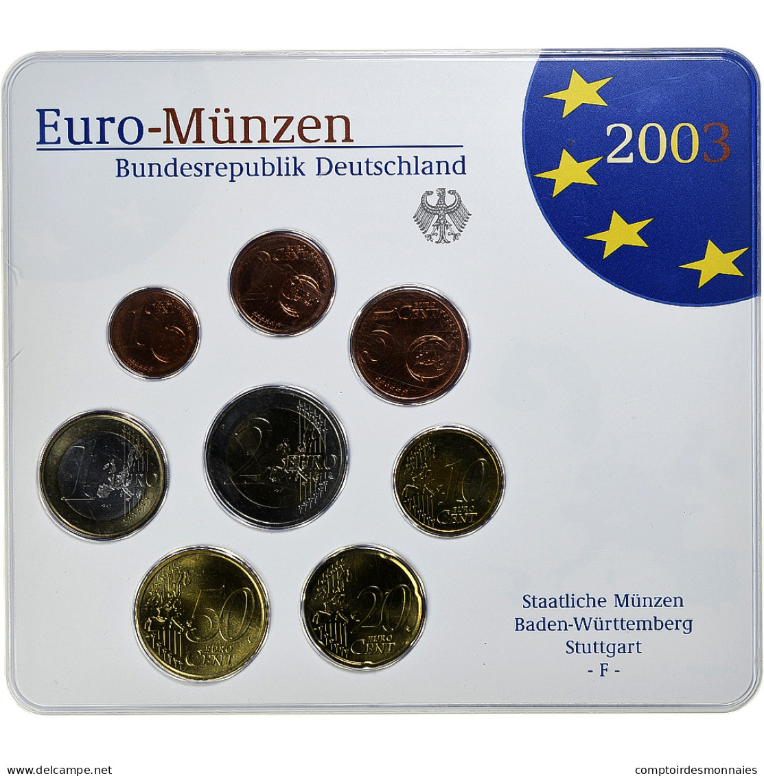 République Fédérale Allemande, Set 1 Ct. - 2 Euro, FDC, Coin Card, 2003 - Deutschland