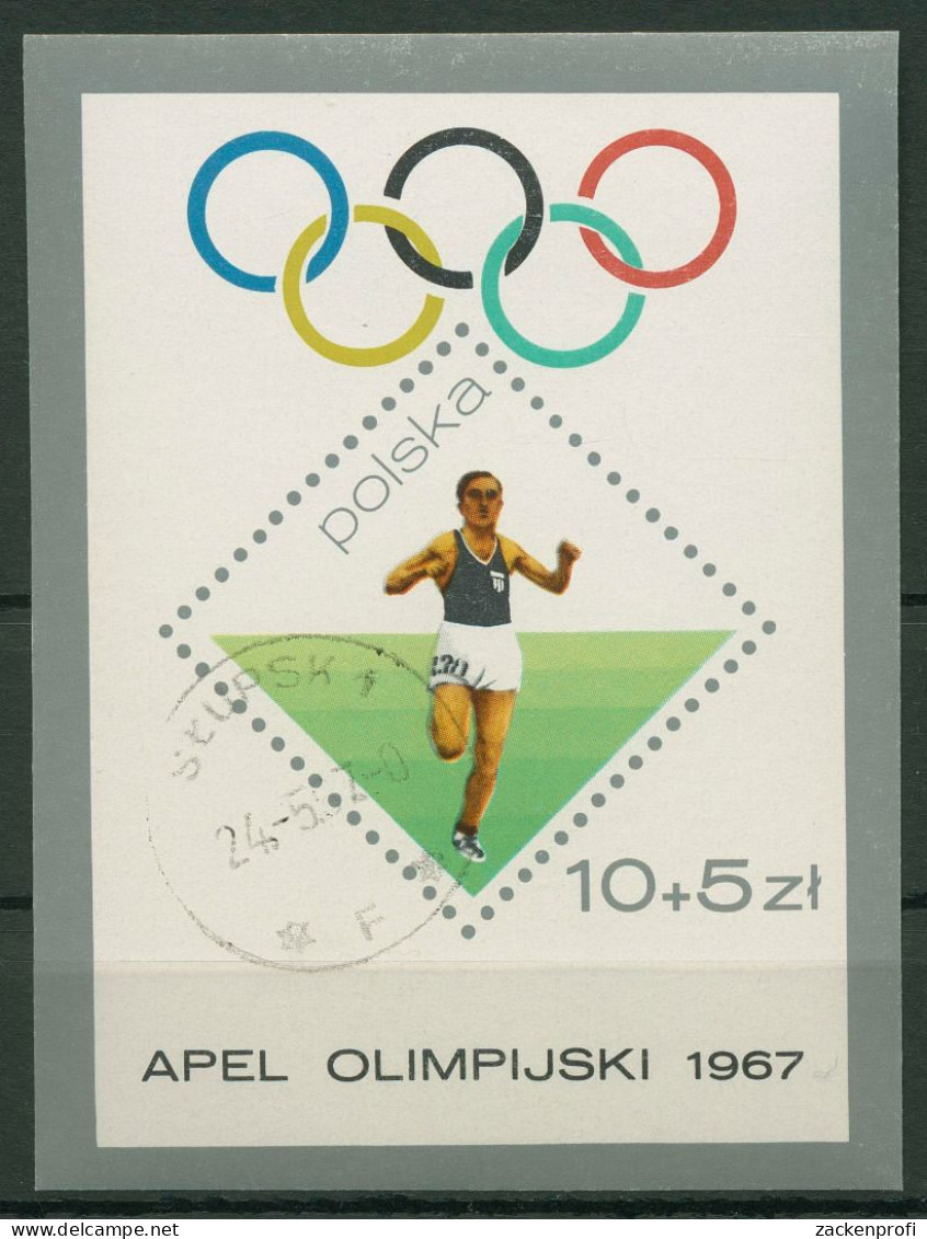 Polen 1967 Olympischer Appell Block 40 Gestempelt (C93261) - Blocks & Kleinbögen