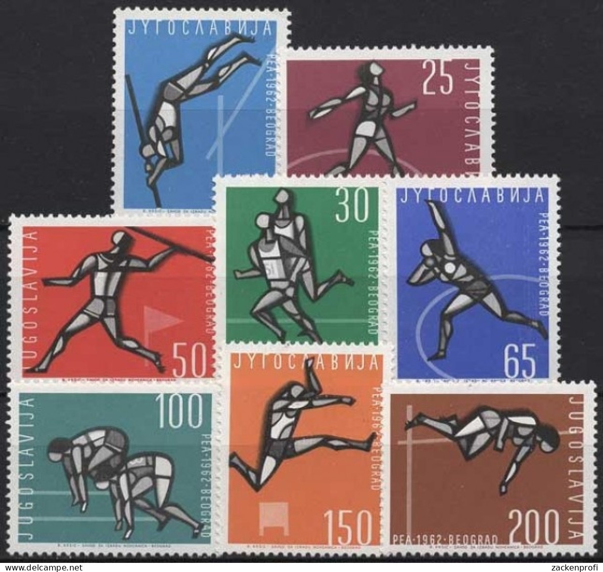 Jugoslawien 1962 Leichtathletik-EM Belgrad 1016/23 Postfrisch - Ungebraucht