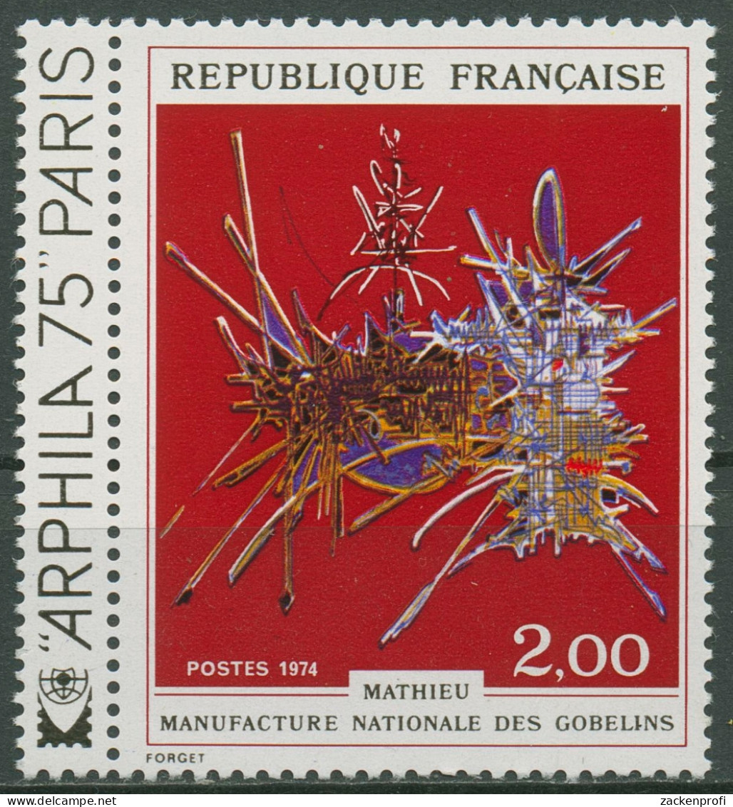Frankreich 1974 Kunst Gemälde Georges Mathieu 1894 Zf Postfrisch - Unused Stamps