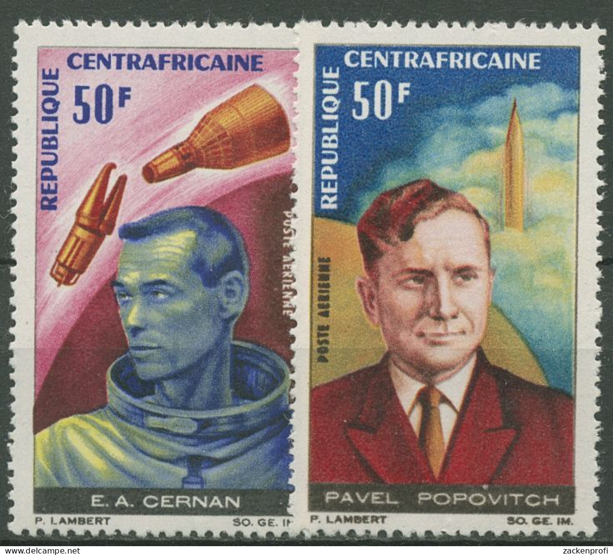 Zentralafrikanische Republik 1966 Bemannte Weltraumflüge 120/21 Postfrisch - Repubblica Centroafricana