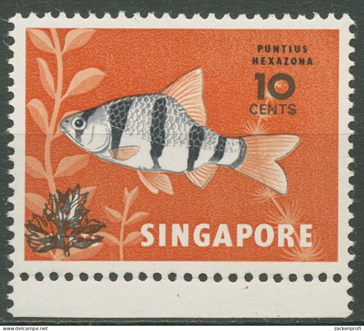 Singapur 1981 Tiere Fisch 376 Mit Aufdruck Postfrisch - Singapour (1959-...)