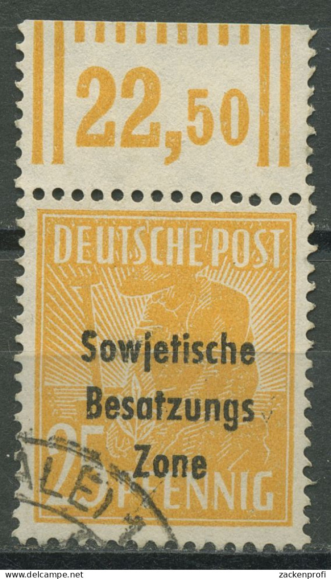 SBZ Allg. Ausgabe 1948 Freimarke Mit Oberrand Walze 191 W OR Gestempelt - Sonstige & Ohne Zuordnung