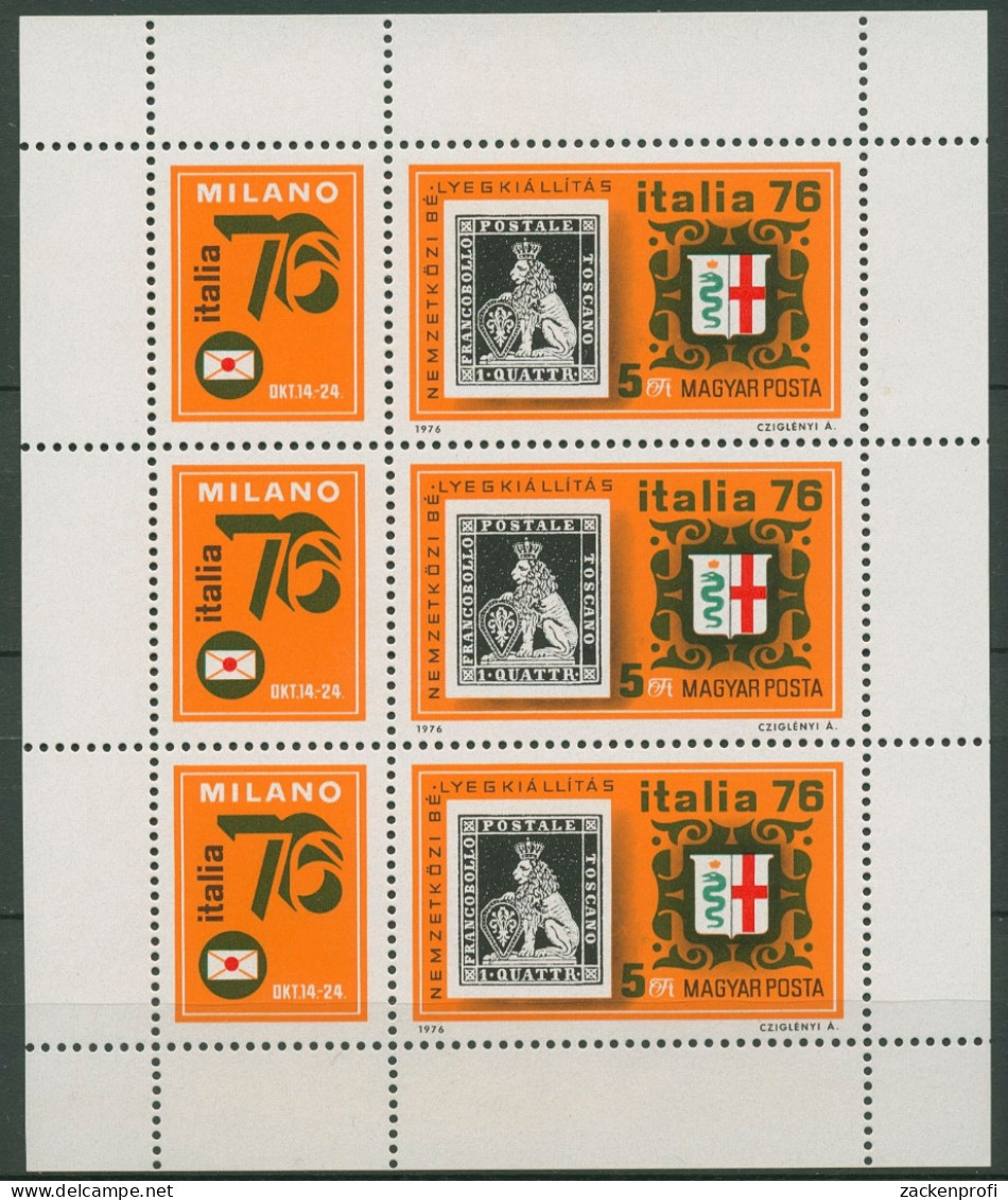 Ungarn 1976 ITALIA'Mailand Toscana MiNr.1 Kleinbg. 3143 A K Postfrisch (C92825) - Blokken & Velletjes