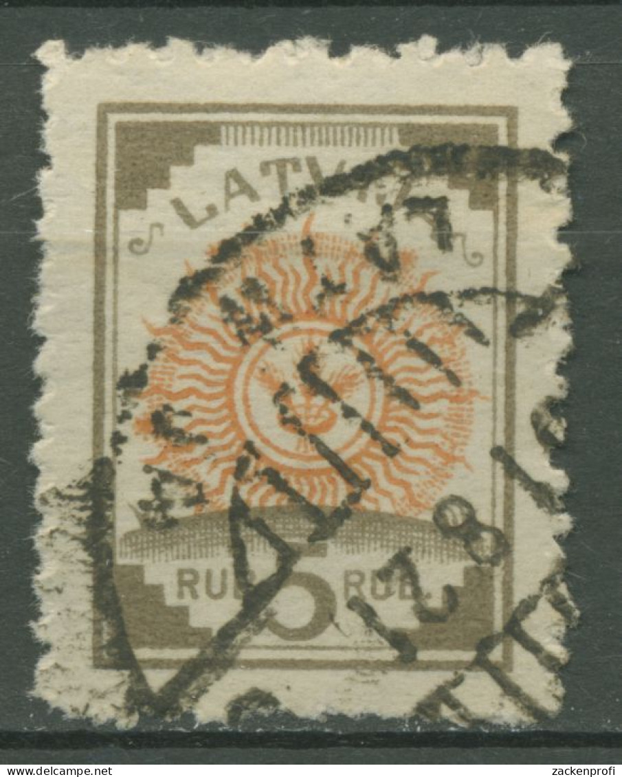 Lettland 1919 Freimarke Symbolik Ähren Im Sonnenkreis 31 B Gestempelt - Letonia