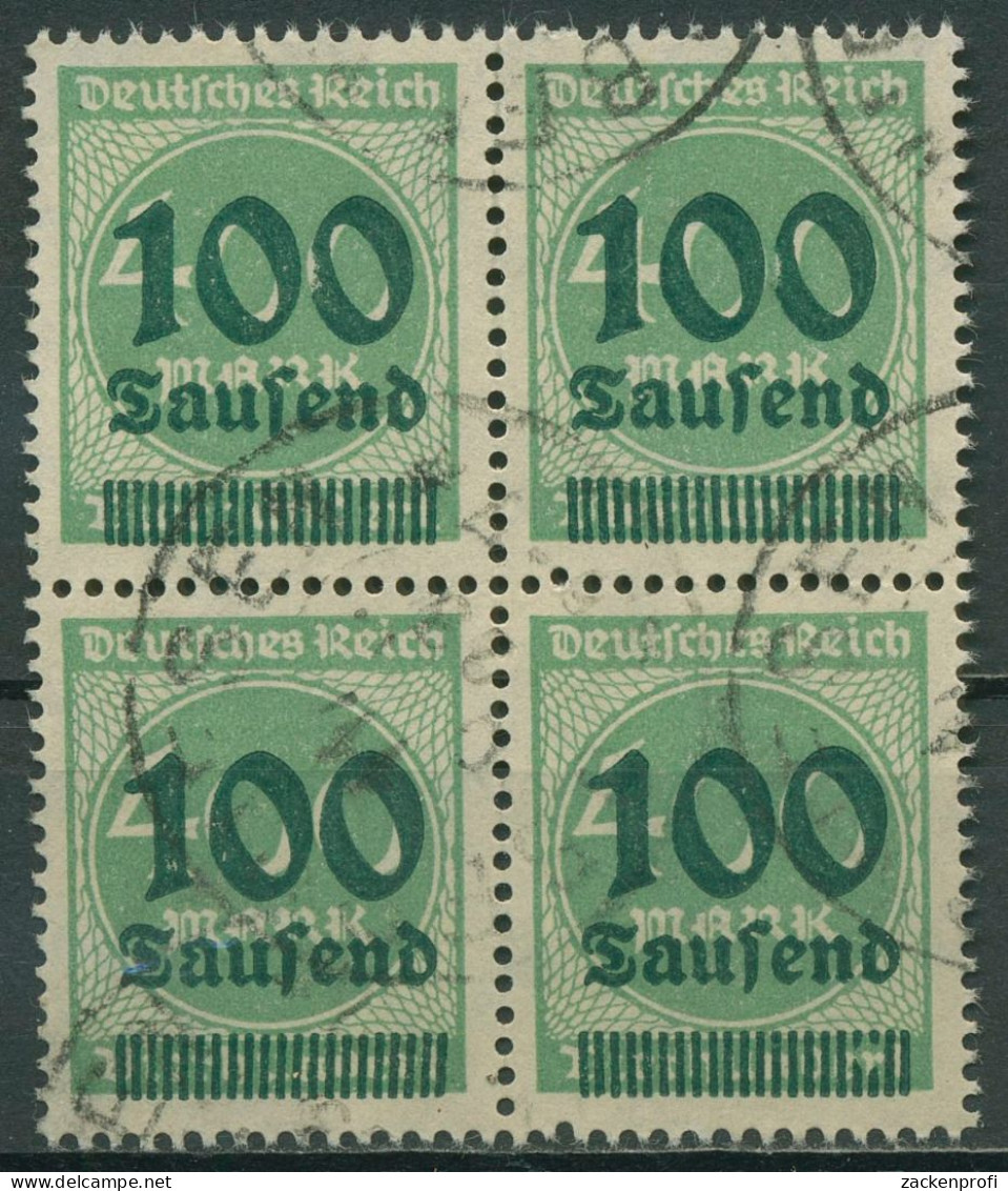 Deutsches Reich 1923 Freimarke Mit Aufdruck 290 4er-Block Gestempelt - Usados