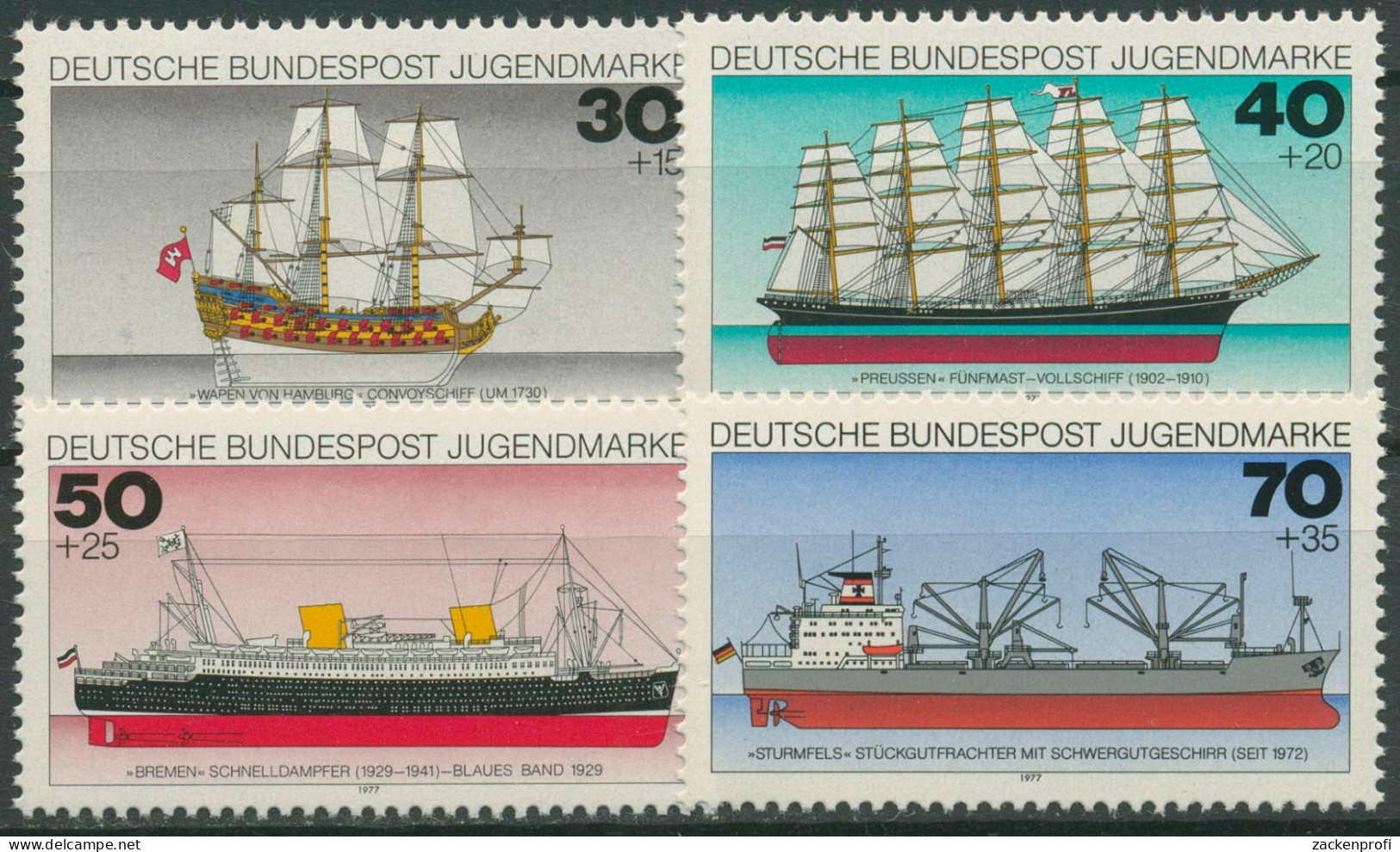 Bund 1977 Jugend: Schiffe 929/32 Postfrisch - Ungebraucht