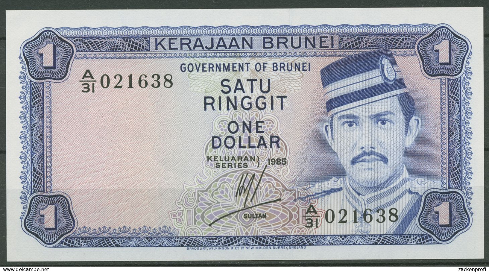 Brunei 1 Ringgit 1985, Moschee, KM 6 C Fast Kassenfrisch (K611) - Brunei