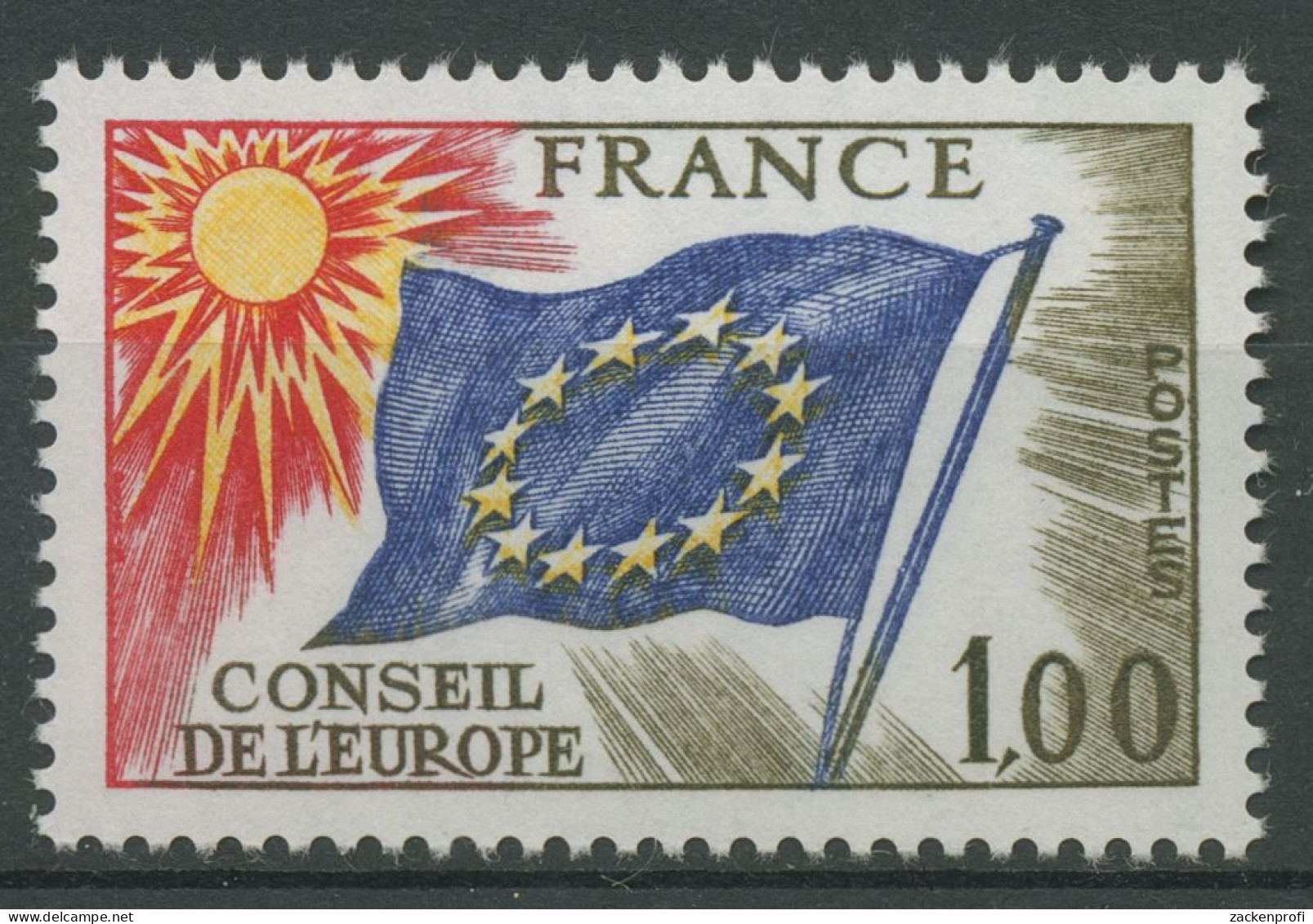 Frankreich 1976 Dienstmarken Europarat Europafahne D 19 Postfrisch - Ungebraucht